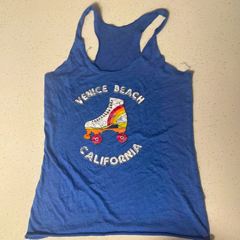 Venice Beach, CA roller skate tank top blue